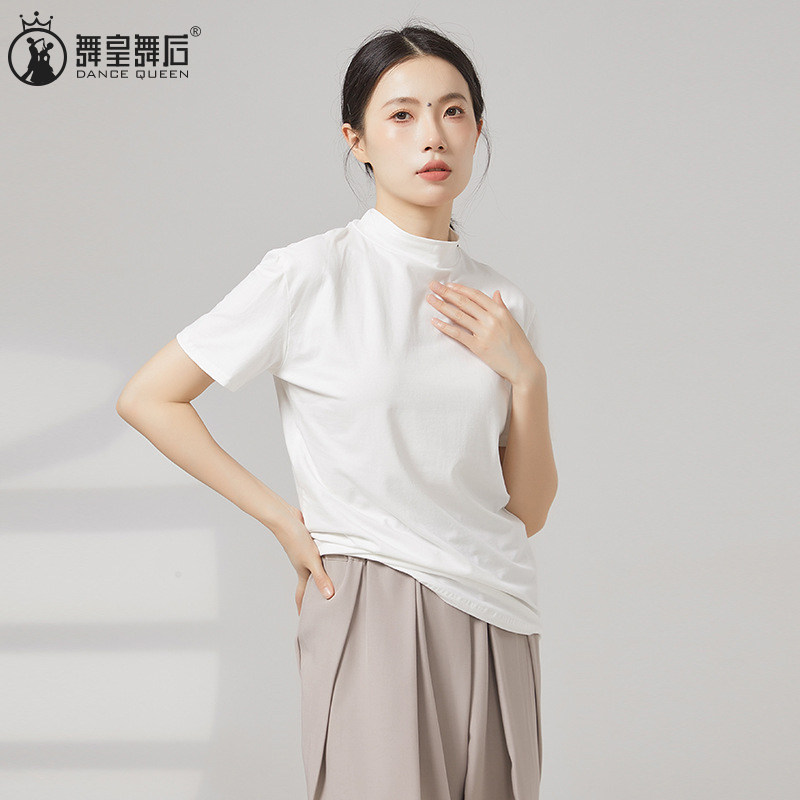 舞蹈练功服男女同款小高领T恤