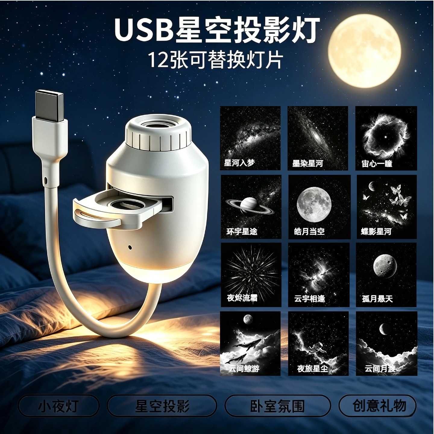 玻璃投影片星空灯替换片投影灯片投影灯菲林片星空灯投影灯片