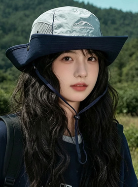 日系大檐牛仔登山帽女