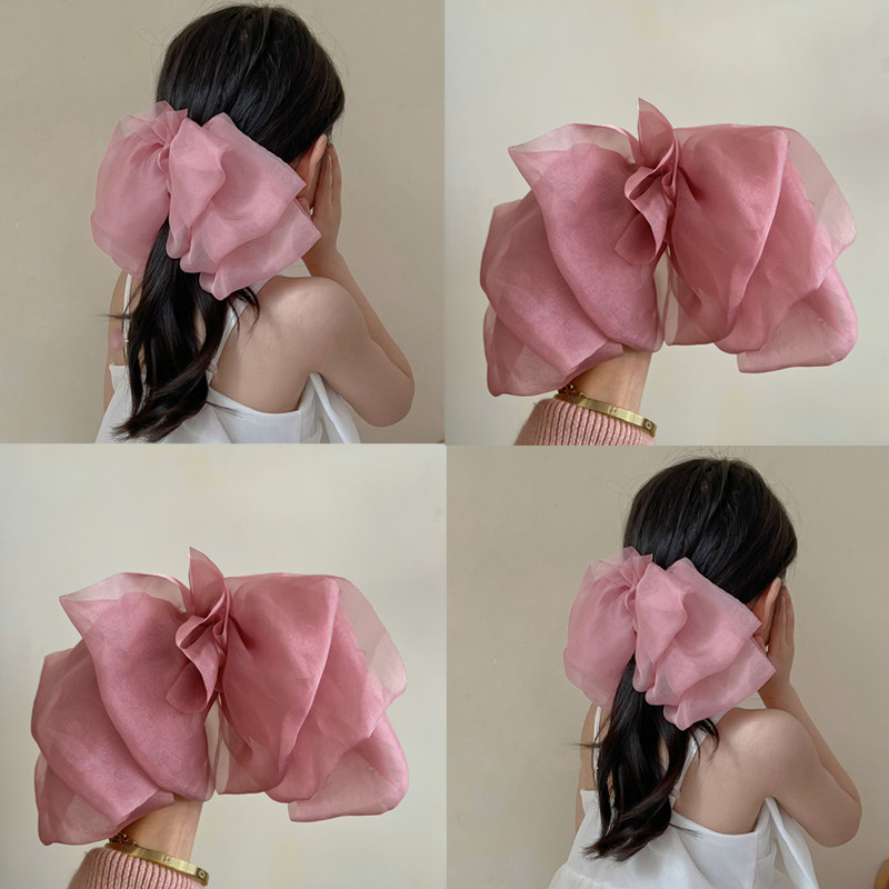 儿童雪纺超大蝴蝶结发夹