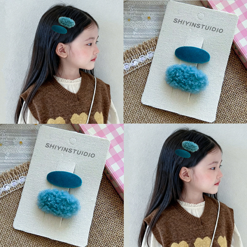 儿童蓝色系羊羔毛发夹BB夹秋冬女童甜美可爱刘海侧边夹子发卡头饰,童装/婴儿装/亲子装,发饰,淘宝优惠券,粉丝福利购,淘宝优惠卷