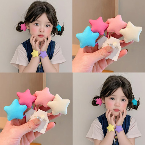 韩式彩色星星发绳女童