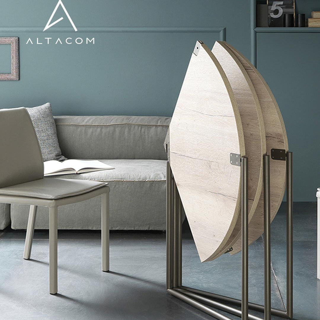 折叠圆形餐桌多功能实木现代简约