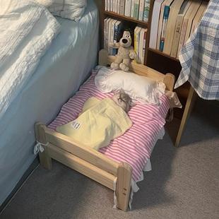 通用实木中小型犬离地可拆洗狗床宠物用品布偶橘猫 猫床宠物床四季