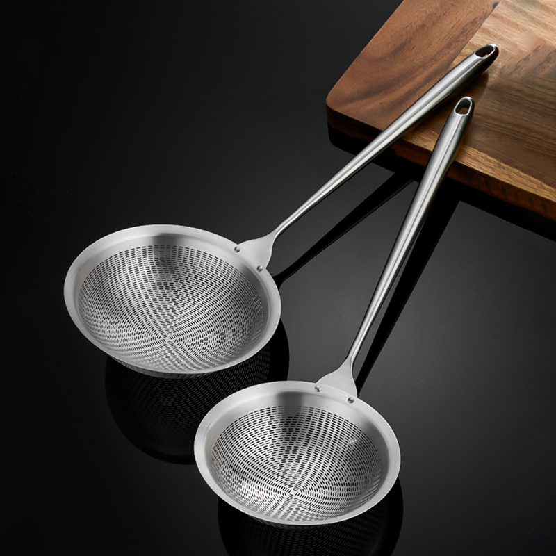 漏勺家用厨房304不锈钢密漏长柄