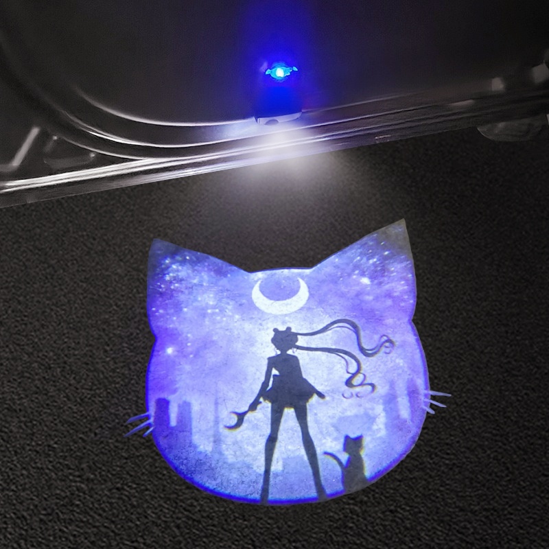 美少女车门迎宾灯开门投影照地灯