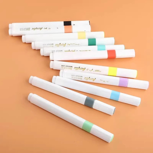 品牌彩色记号笔丙烯马克笔儿童专用业不透纸可叠色学生美术幼儿LW