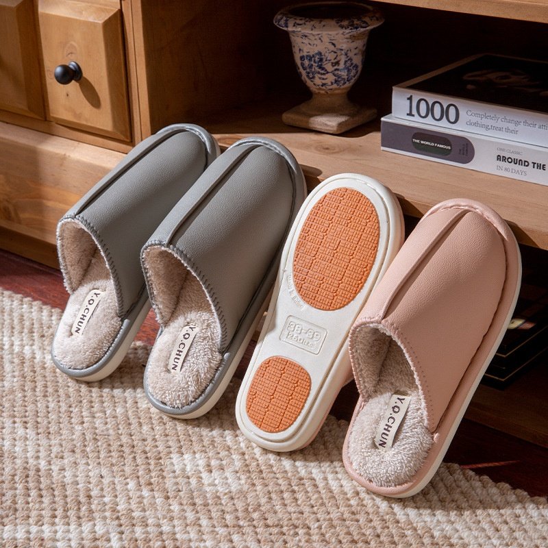 46-48特大码男士棉拖鞋秋冬季新款家居防滑保暖PU皮面防水拖鞋女,女鞋,其他拖鞋,淘宝优惠券,粉丝福利购,淘宝优惠卷