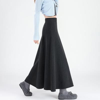 a字毛呢半身裙女秋冬2025