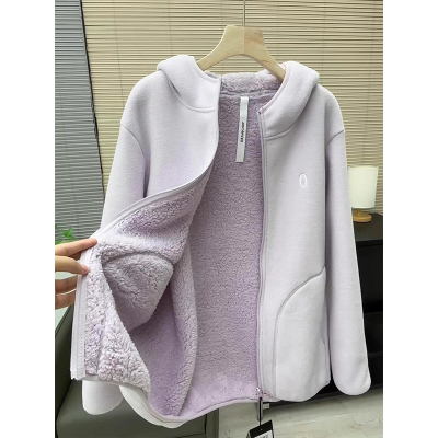 香芋紫羊羔颗粒绒棉服外