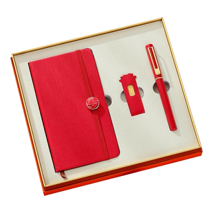 新款轻奢原创创意礼盒礼物A6笔记本优盘金属签字笔文创礼品定制刻字记事本套装企业年会金融保险高校伴手礼