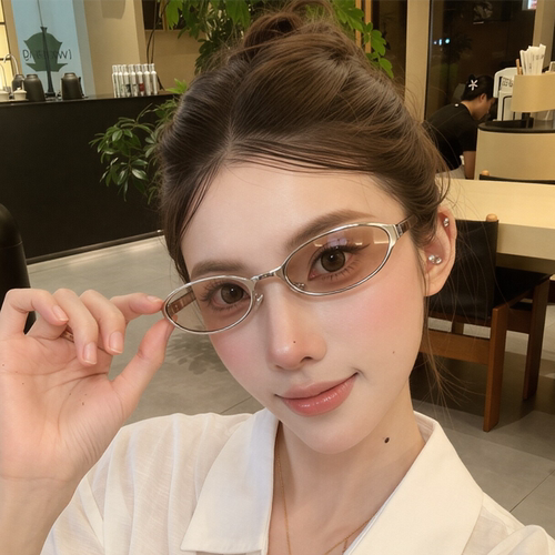 墨镜女2026新款小脸椭圆猫眼金属老钱风防晒太阳眼镜遮阳近视男潮