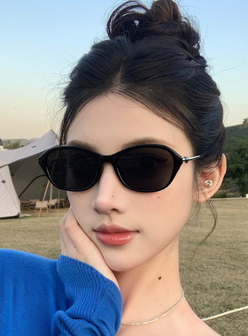 猫眼墨镜女款欧美风复古2025新款时尚小脸近视太阳眼镜韩版高级感