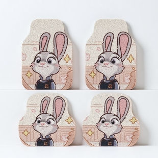 狐狸兔子可裁剪丝圈汽车脚垫耐磨轿车耐脏易打理尼克朱迪车内脚垫