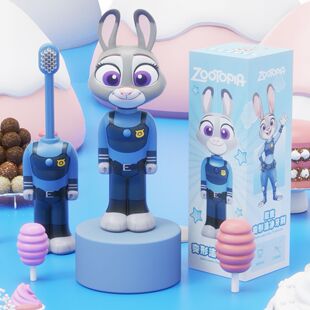 卡通疯狂动物城变形牙刷儿童用豹警官尼克朱迪细毛牙刷洗漱可伸缩