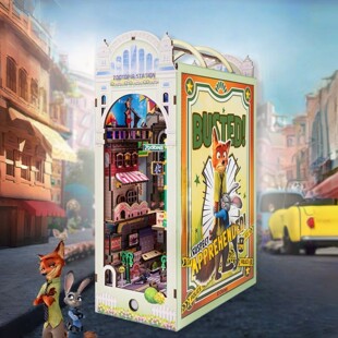 疯狂动物城3D立体拼图木质书立手工拼装玩具建筑模型朱迪DIY摆件