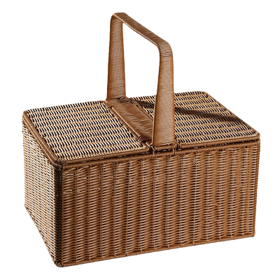 户外手提带盖购物篮水果野餐篮