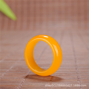 天然新疆戈壁金丝玉黄玉戒指男女款情侣款戒指老黄玉指环戒圈扳指