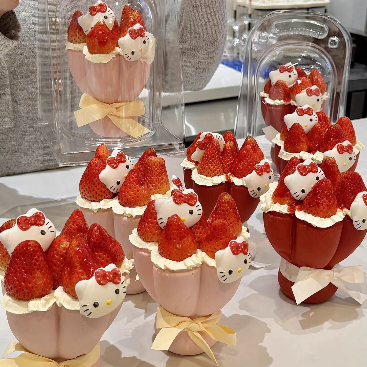 情人节花束巧克力壳蛋糕杯成品配件网红装饰创意diy甜品烘焙摆件