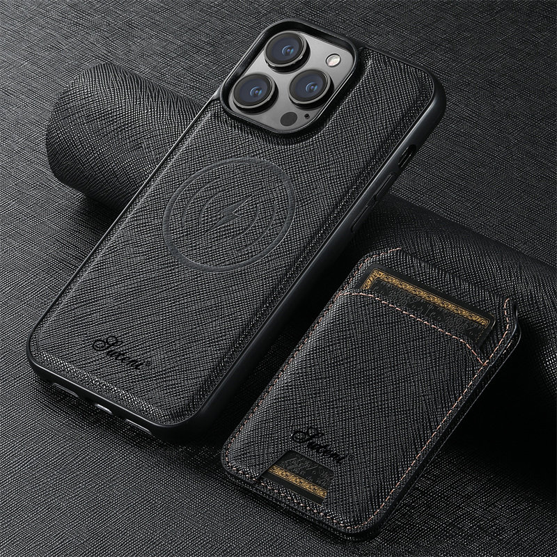 适用iPhone16Promax手机壳分体二合一单底壳MagSafe磁吸充电苹果15/14plus保护套i12/13后盖外壳插卡包支架