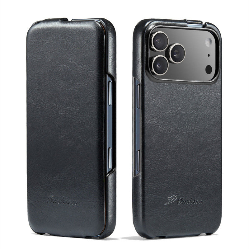 适用iPhone17promax手机套air商务疯马纹复古上下翻盖苹果16/15/14plus保护壳全包皮质i12/13外壳高档男女士