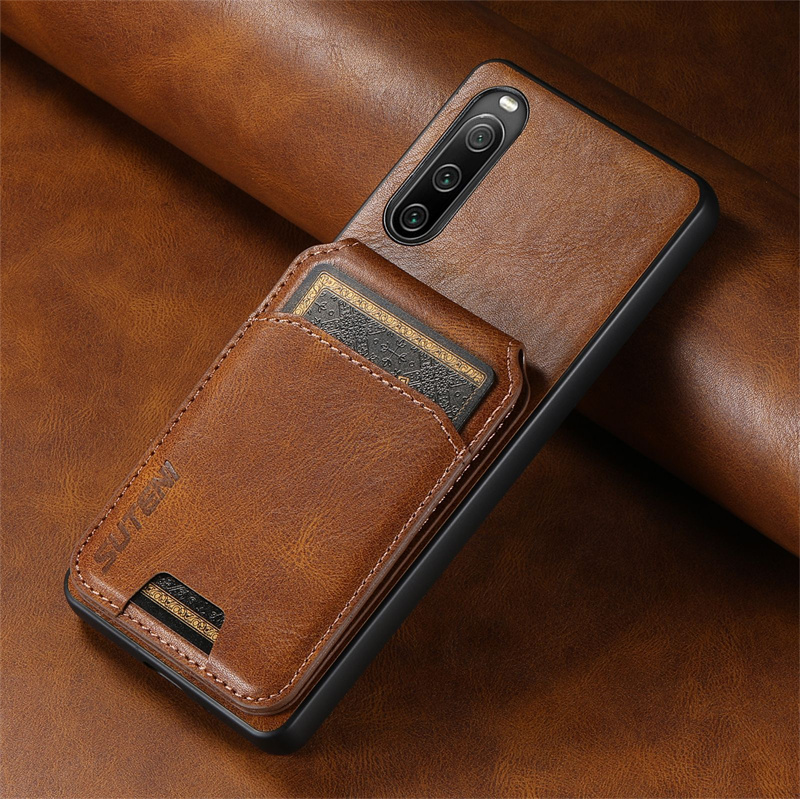 锦灏适用索尼Xperia 10 V插卡手机壳Xperia 1 IV支架后盖保护套时尚个性简约磁吸卡包保护壳男女新款