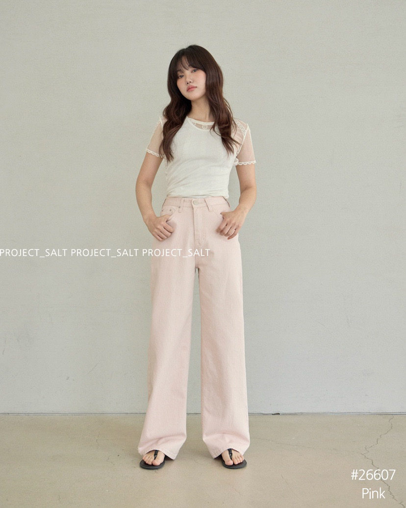 现货～PROJECT SALT韩国代购正品2026春装新款多色直筒牛仔裤女