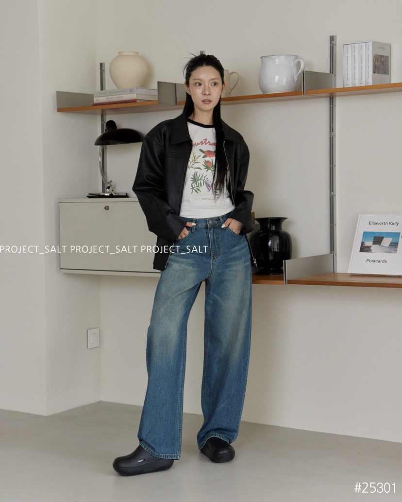 韩国project salt直筒牛仔裤