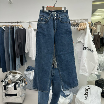 PAI韩国正品小众设计师品牌2026春季新款水洗百搭直筒牛仔裤女