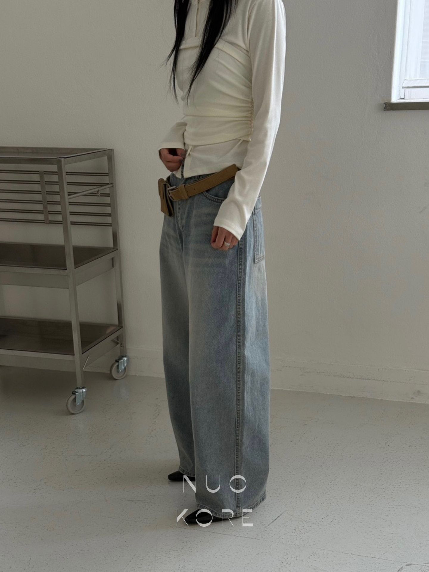 现货~TAUPE韩国正品小众设计师品牌2026春款高腰显瘦直筒牛仔裤女