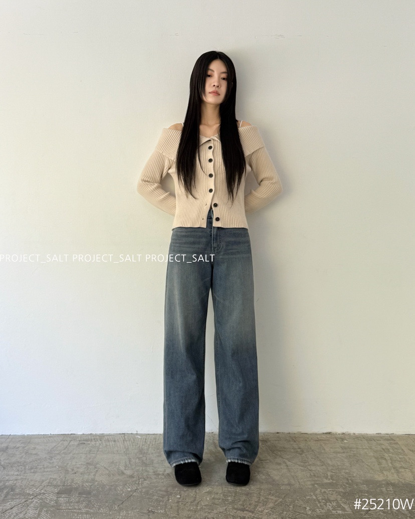 PROJECT SALT韩国正品小众设计师品牌2025新款高腰显瘦直筒牛仔裤