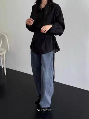 韩国正品时尚2025新款高腰牛仔裤