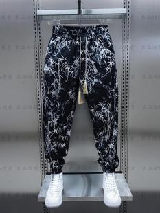 痞帅休闲裤男士夏季薄款速干宽松潮牌花色裤子运动束脚哈伦裤男款