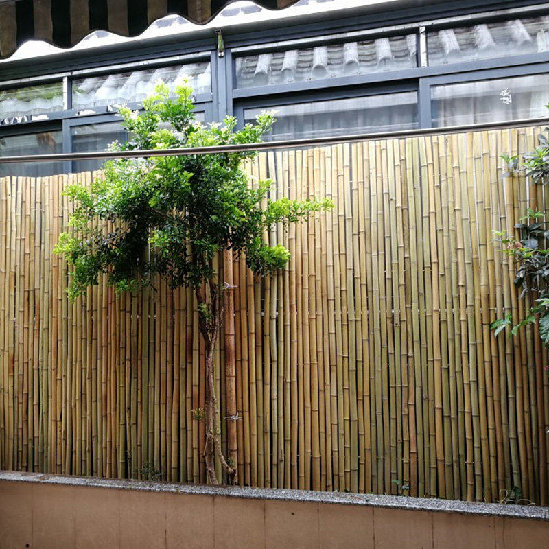 户外防腐竹篱笆栅栏室外庭院餐厅竹子墙隔断竹编围墙护栏竹排围栏