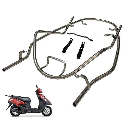 适用豪爵踏板摩托车VF125/HJ125T-25前后不锈钢保险杠护杠护杆