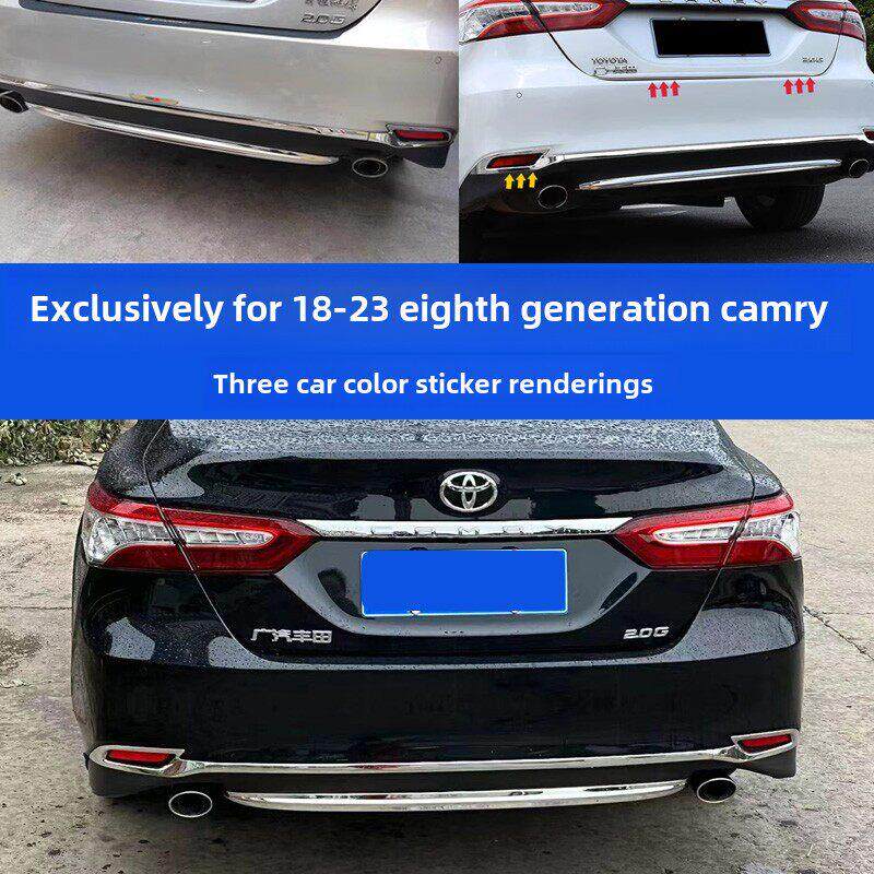 适用18-2023款新凯美瑞后杠装饰条后备箱尾门改装贴后保险杠防撞