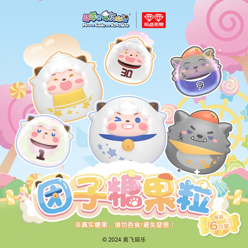 玩点无限喜羊羊与灰太狼动漫正版盲盒盲袋迷你萌粒可爱手办礼物女