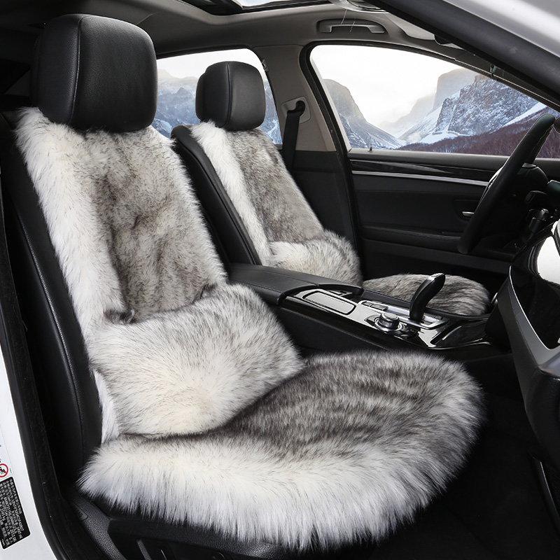 汽车坐垫冬季毛绒三件套后排单片车垫长毛垫冬天女保暖通用品座垫