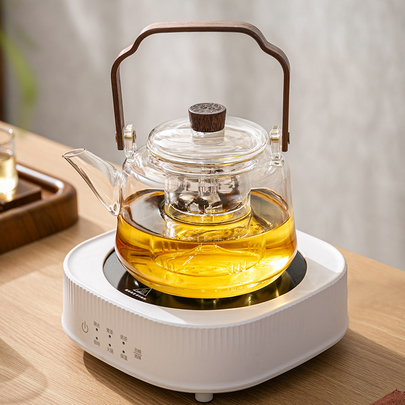煮茶壶耐高温玻璃电陶炉烧水壶家用养生泡茶壶茶具套装提梁蒸茶器