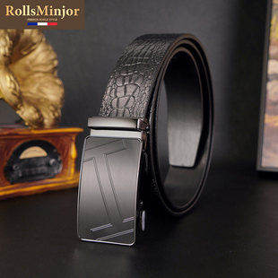 头层牛皮裤 商务男式 带 真皮腰带男中年休闲 劳斯名爵高端皮带男士