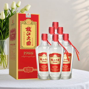 枝江大曲1988纯粮固态发酵柔雅白酒52度500ml*6瓶 礼盒装整箱