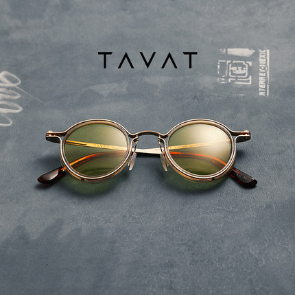 TAVAT 意大利手工眼镜 X 青山田下定制 丹秋黄染色镜片 复古工业
