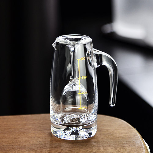 山底二两分酒器家用手工白酒杯套装一壶齐匠 透明山底分酒器套装