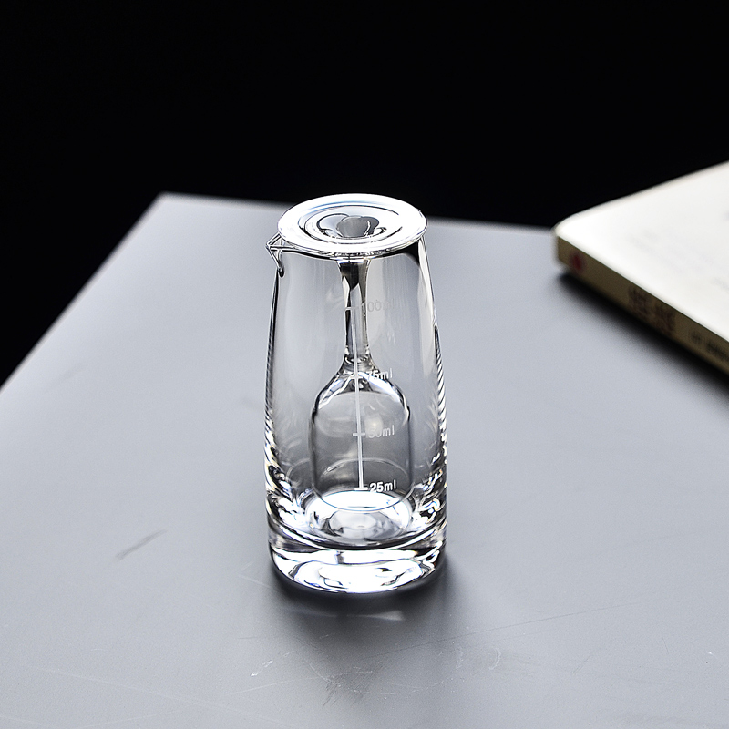 二两分酒器家用手工白酒杯套装一壶一杯小号一口高脚烈酒杯带刻度