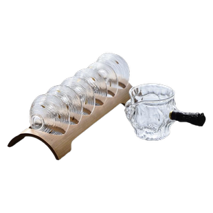 玻璃茶具套装家用客厅办公室喝功夫茶杯泡茶壶侧把公道杯复古盖碗