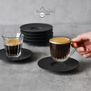 法国LAROCHERE原创双层陶瓷咖啡杯垫隔热纯色高级感轻奢马克杯碟