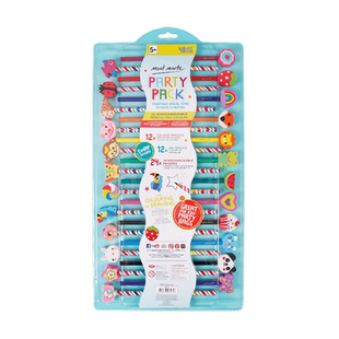 蒙玛特儿童铅笔帽小学生幼儿园用初学者带橡皮擦头卡通可爱超萌创意组合12色彩铅12支HB开学奖品