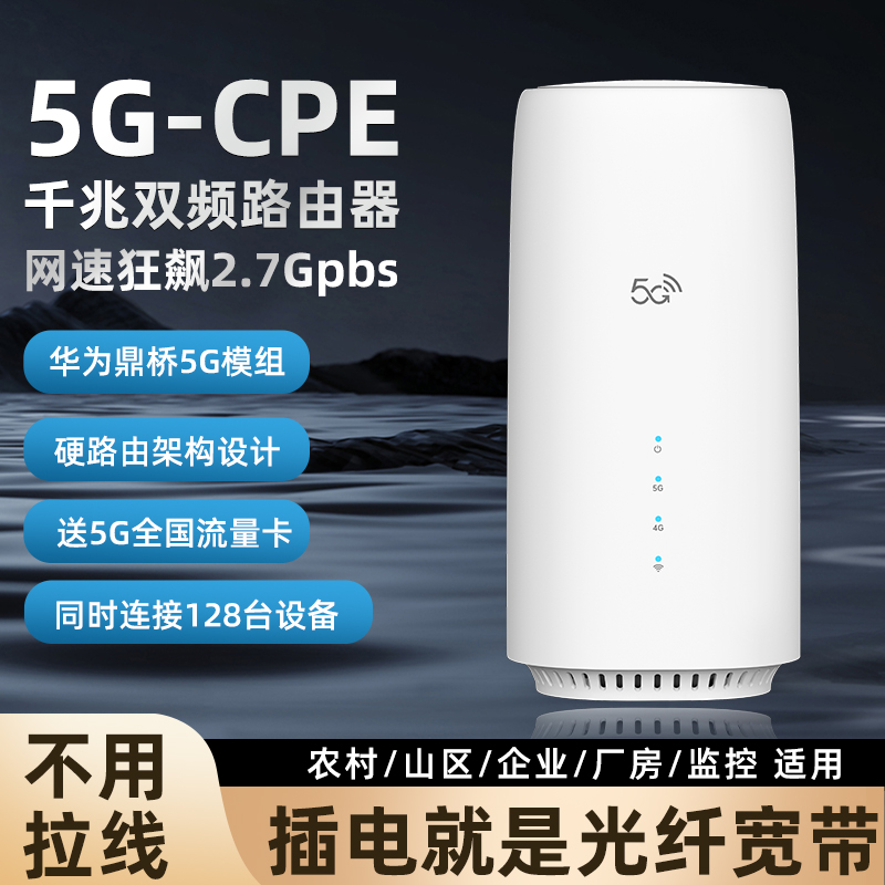 移动5G插卡路由器CPE无线宽带随身wifi6不拉线上网卡户外车载家用商用千兆双频穿墙王联通电信纯流量全国通用