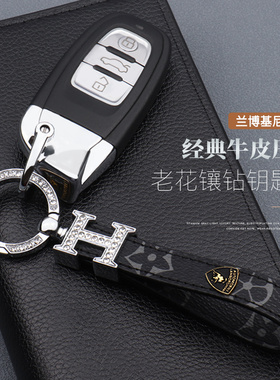 专用于兰博基尼钥匙扣Urus大小牛盖拉多高档男女创意车镶钻链环圈