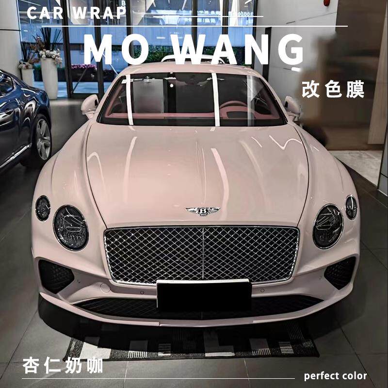 汽车改色膜杏仁奶咖全车贴膜特斯拉宝马宾利车身车膜维密紫车衣